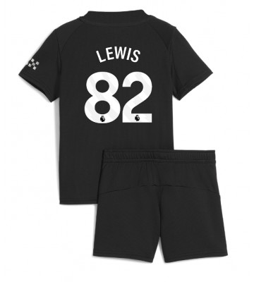 Manchester City Rico Lewis #82 Seconda Maglia Bambino 2025-26 Manica Corta (+ Pantaloni corti)